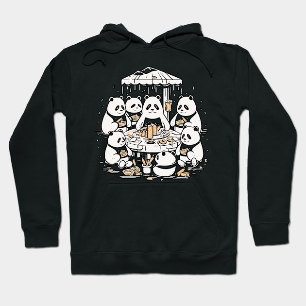 Panda Food Passion: Restaurant Ramen Panda Feast Mode: Culinary Cuteness Hoodie by Kibo2020